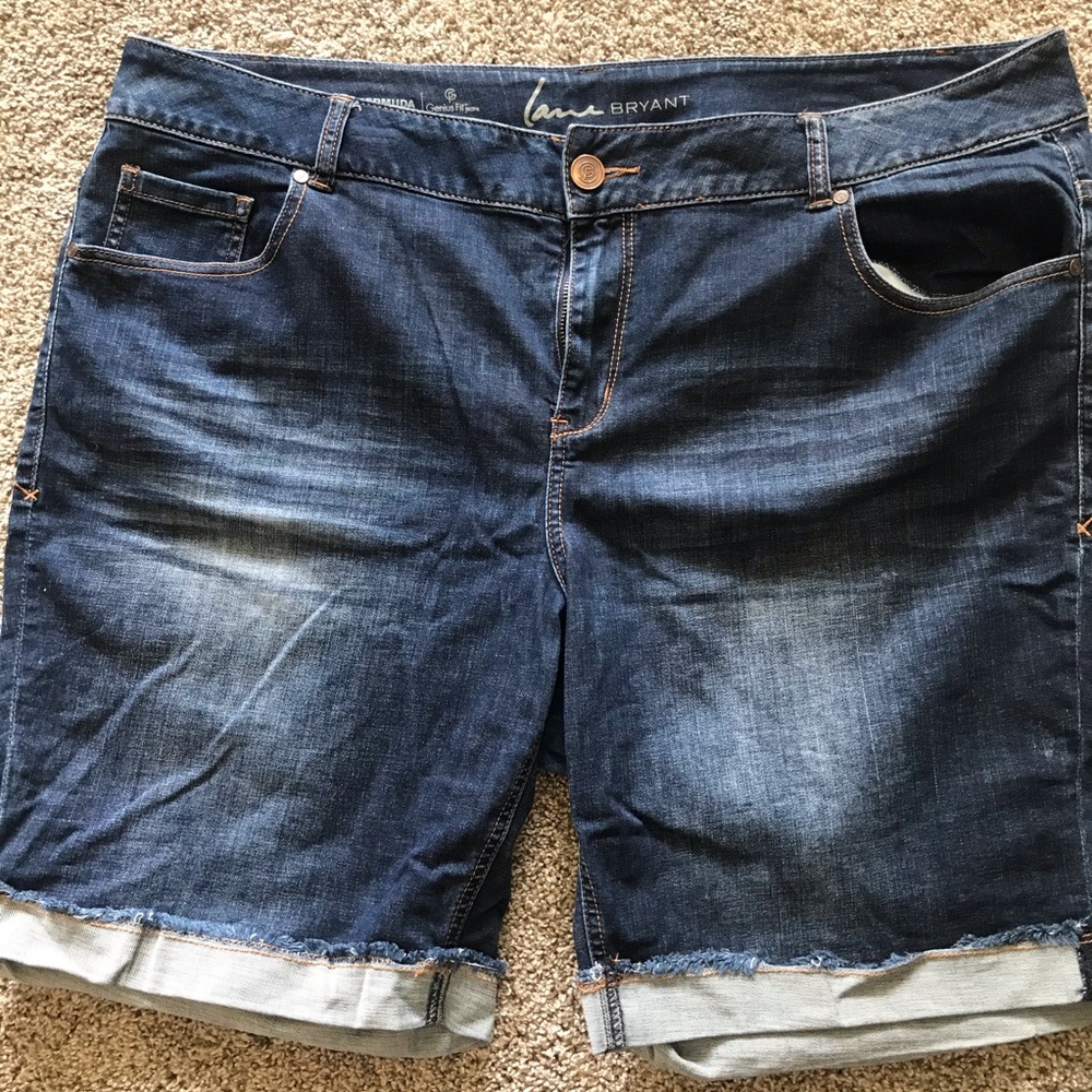Lane Bryant plus size Bermuda cuffed Jean shorts